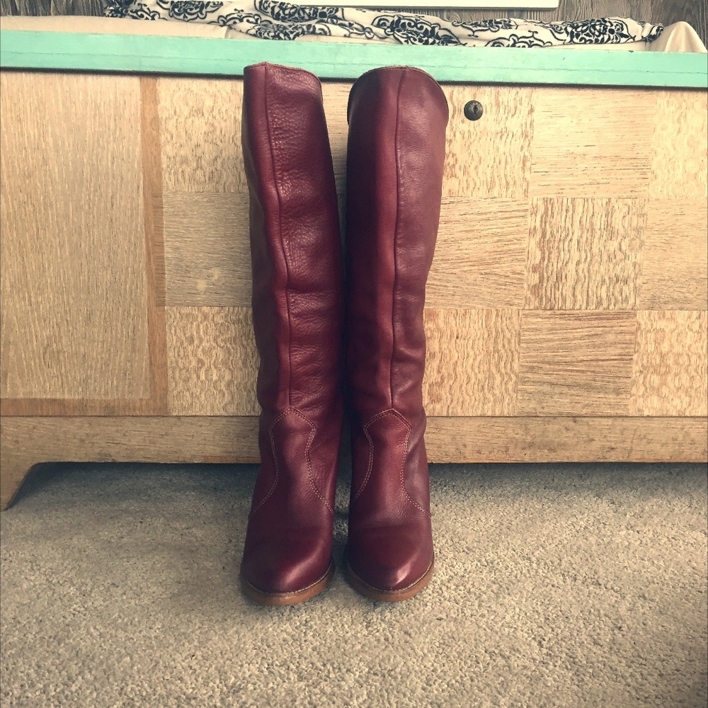 Vintage Zodiac USA Leather Boots- Burgundy